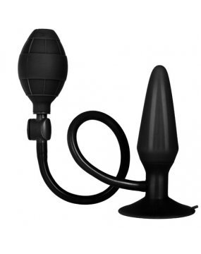 Black Booty Call Pumper Silicone Inflatable Medium Anal Plug