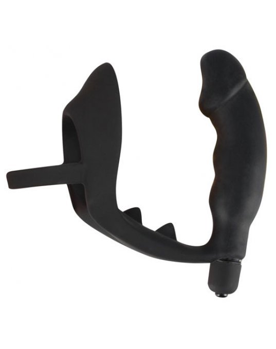 Black Velvets Cock Ring And Vibrating Anal Plug