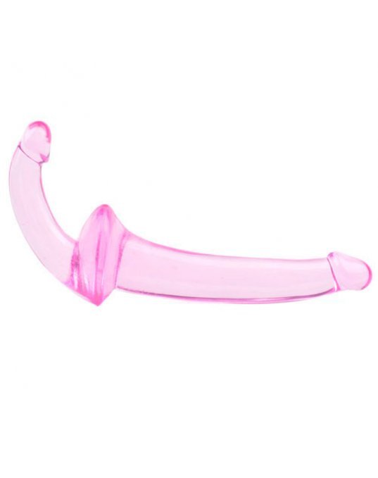 Double Fun Pink Strapless Strap On Dildo