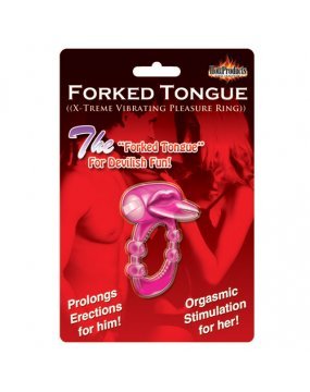 Forked Tongue Vibrating Silicone Cock Ring