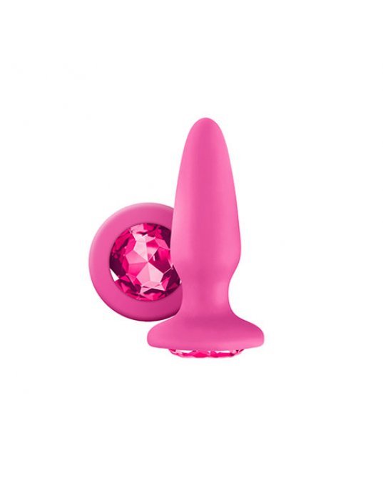 Glams Silicone Rainbow Gem Butt Plug Pink