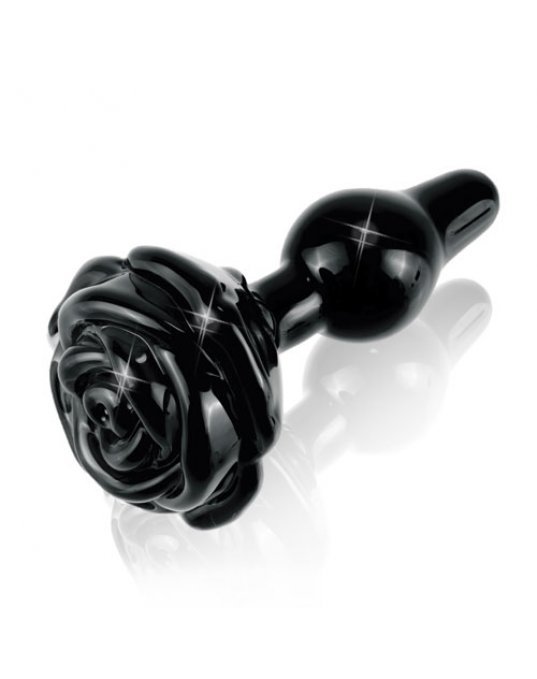 Icicles No.77 Black Rose Glass Butt Plug