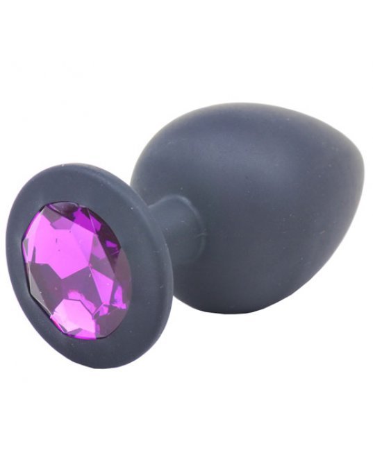 Large Black Jewelled Silicone Butt Plug