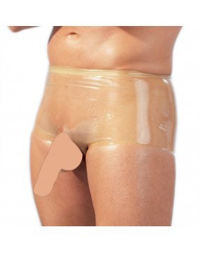 Latex Boxers With Penis Sleeve Clear