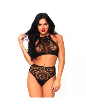 Leg Avenue Lace Top And High Waist String