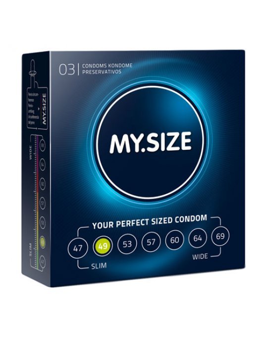 My.Size Natural Latex Condom 49 Width 3 PCS