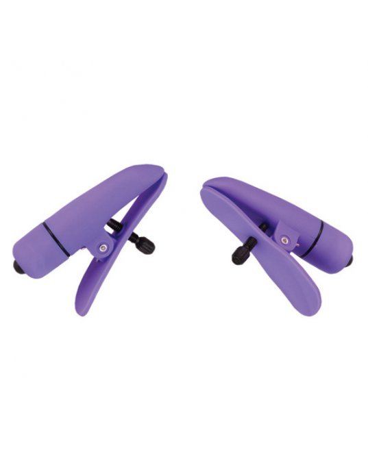 Nipplettes Virbrating Adjustable Purple Nipple Clamps