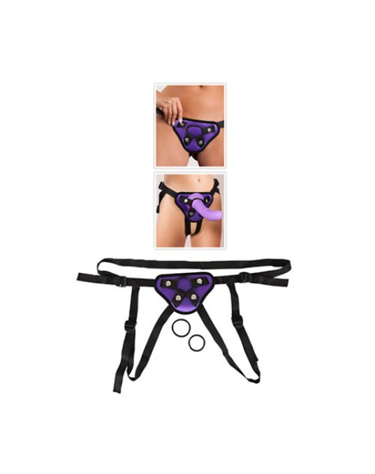 Purple And Black Universal Harness Strap On