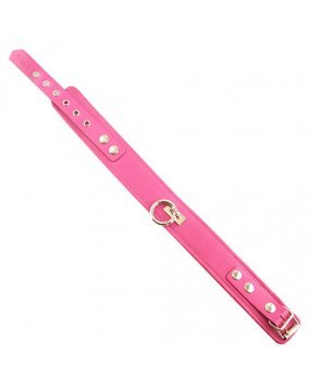 Rouge Garments Plain Pink Leather Collar