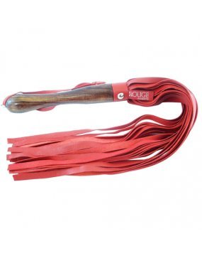 Rouge Garments Wooden Handled Red Leather Flogger