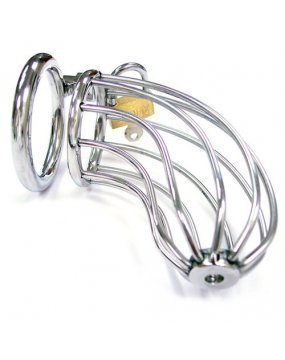 Rouge Stainless Steel Chasity Cock Cage With Padlock