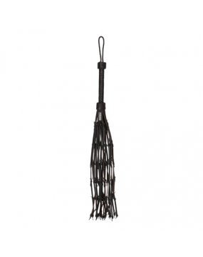 Saddle Leather With Barbed Wire Flogger 30 Inches Black