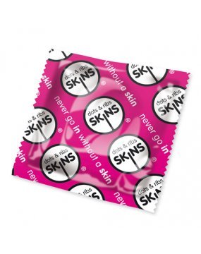 Skins Dots And Ribs Condoms x50 (Pink)