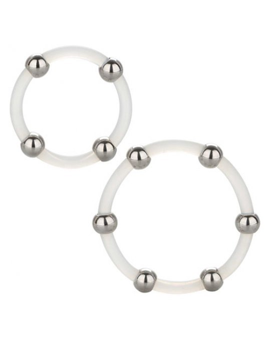 Steel Beaded Silicone Ring Set