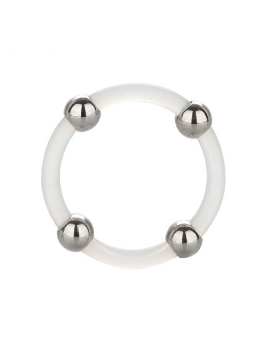 Steel Beaded Silicone Ring XL