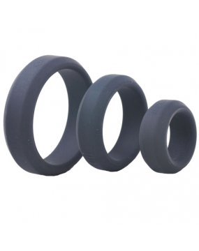 Triple Black Silicone Cock Rings