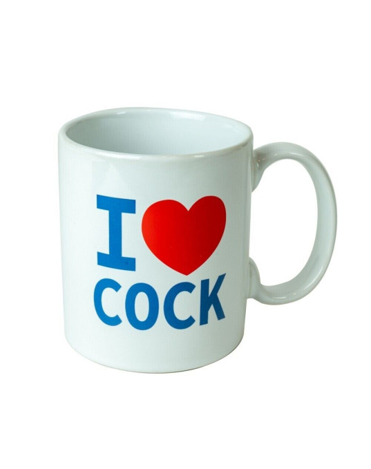 White I Love Cock Mug