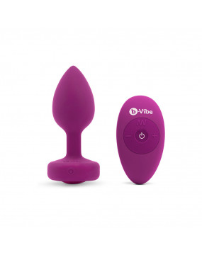 b Vibe Remote Control Vibrating Jewel Butt Plug Pink Ruby
