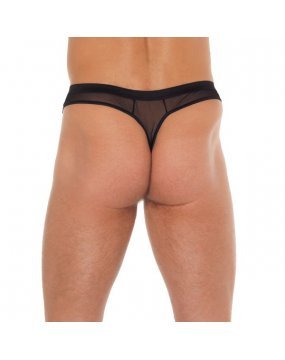 Mens Black GString With Penis Sleeve