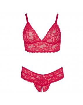 Cottelli Plus Size Red Lace Bra And Briefs