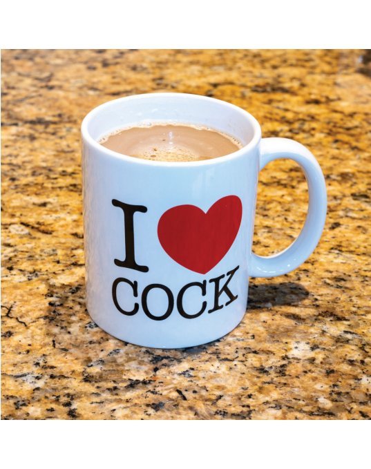 White I Love Cock Mug