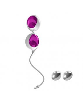 Ovo L1 Silicone Love Balls Waterproof White And Light Violet