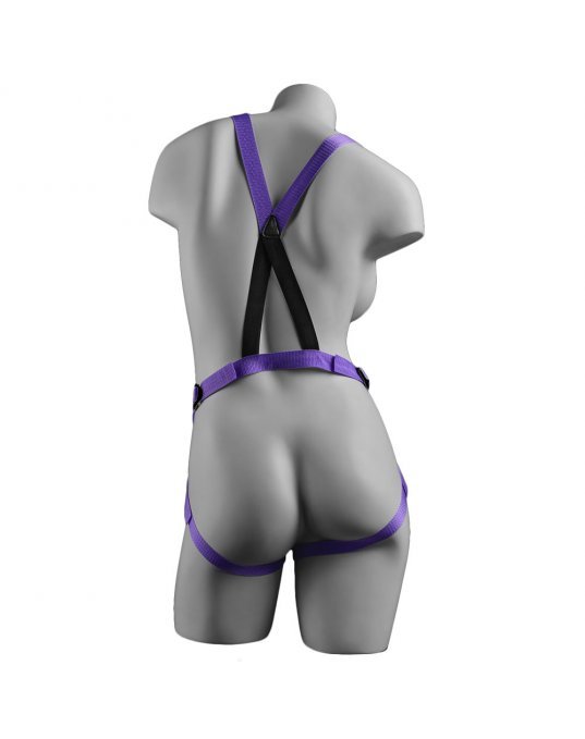 Dillio Strap On Suspender Harness With Silicone 7 Inch Purple Do