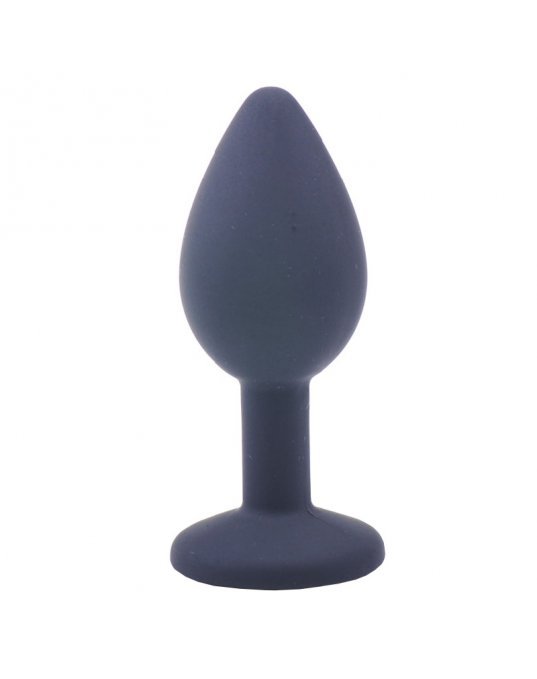 Small Black Jewelled Silicone Butt Plug