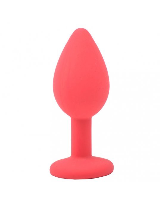 Small Red Jewelled Silicone Butt Plug