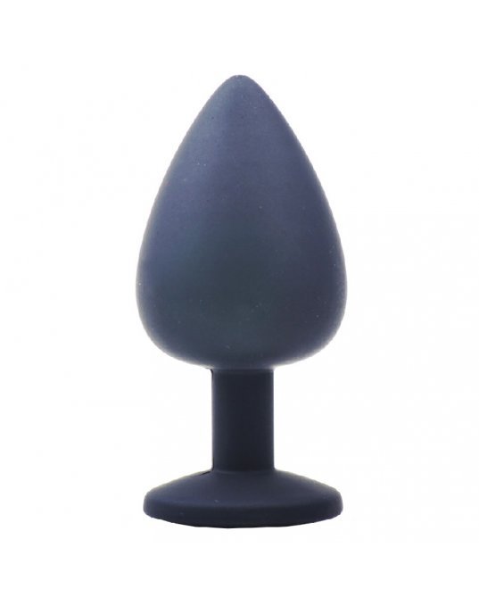 Large Black Jewelled Silicone Butt Plug