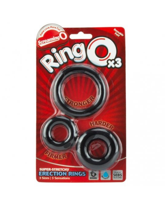 Screaming O Ring O x 3 Black Cockrings