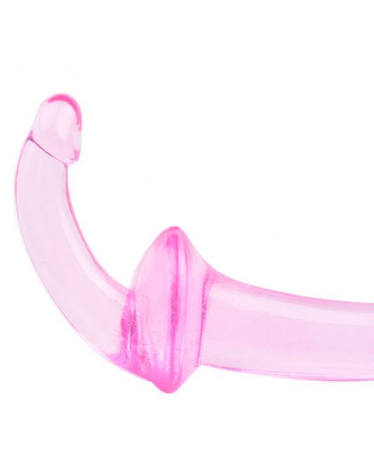 Double Fun Pink Strapless Strap On Dildo