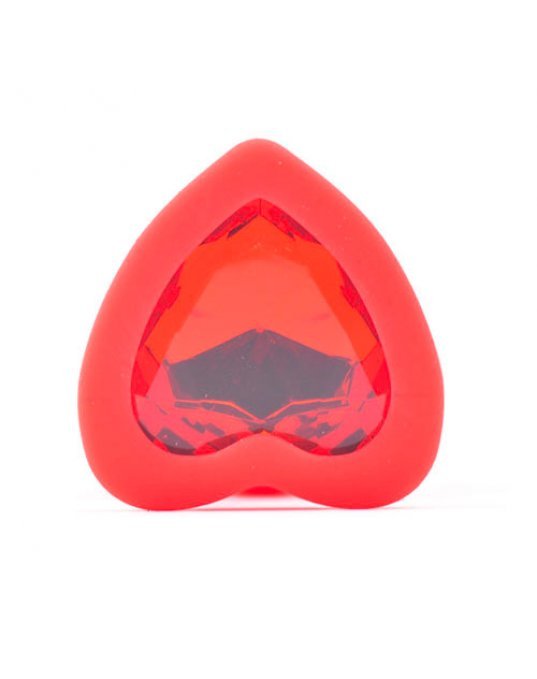 Small Heart Shaped Diamond Base Red Butt Plug