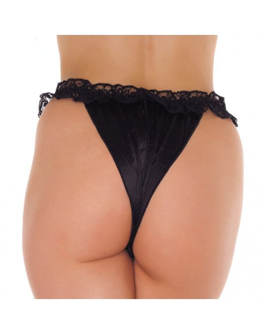 Frilly Black Open Brief