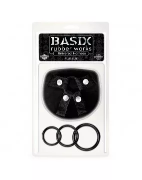 Basix Rubber Works Universal Harness Plus Size Black